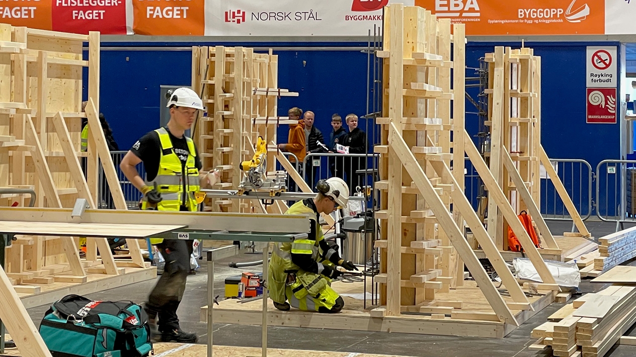 Bilde fra en tidligere NM-konkurranse i betongfag.