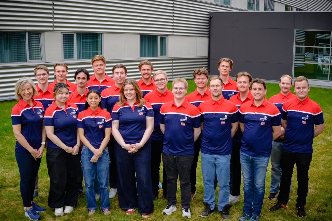 Utøverne på det norske Yrkeslandslaget 2025 – klare for å representere Norge i EuroSkills i Herning, Danmark 9.–13. september.